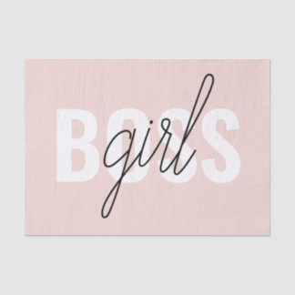 Moderne Pastel Pink Girl Boss Phrase Seidenpapier