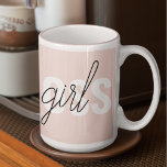 Moderne Pastel Pink Girl Boss Phrase Zweifarbige Tasse<br><div class="desc">Moderne Pastel Pink Girl Boss Phrase</div>