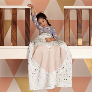 Moderne Pastel Pink & Heart Schönes Geschenk Fleecedecke