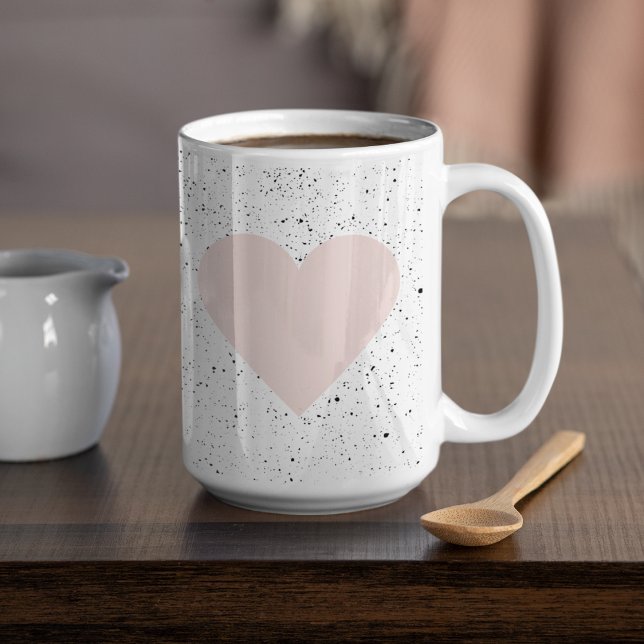 Moderne Pastel Pink & Heart Schönes Geschenk Kaffeetasse (Von Creator hochgeladen)