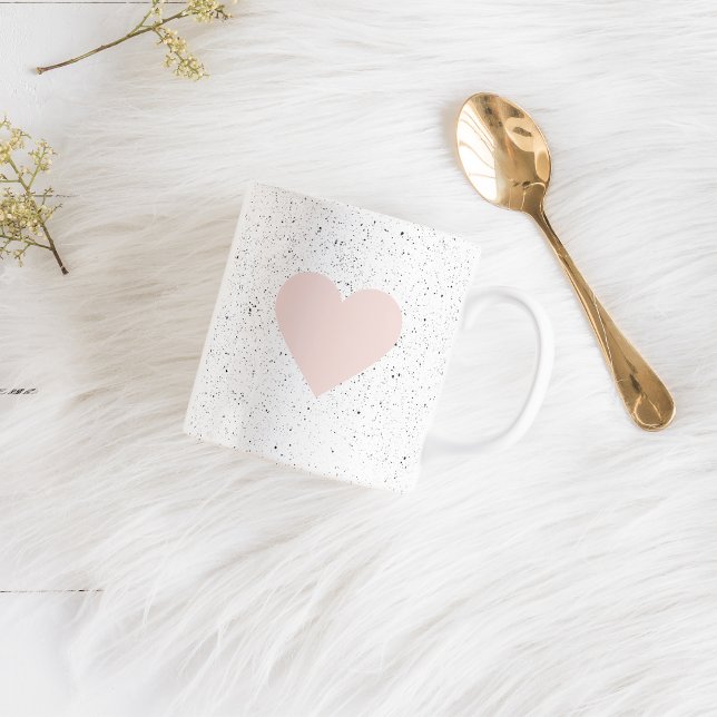 Moderne Pastel Pink & Heart Schönes Geschenk Kaffeetasse (Von Creator hochgeladen)