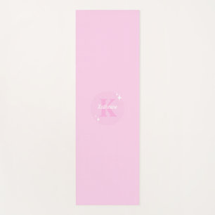 Moderne Pastel Pink Mit Monogramm Feminine Yogamatte