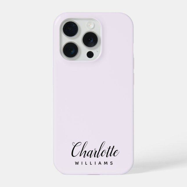 Moderne Pastel Pink Monogram iPhone 15 Pro Fall Hülle (Rückseite)