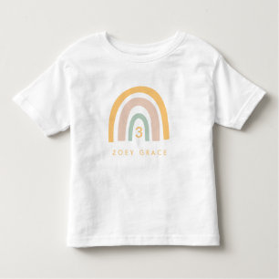 Moderne Pastel Rainbow Girl's Birthday Age Kleinkind T-shirt
