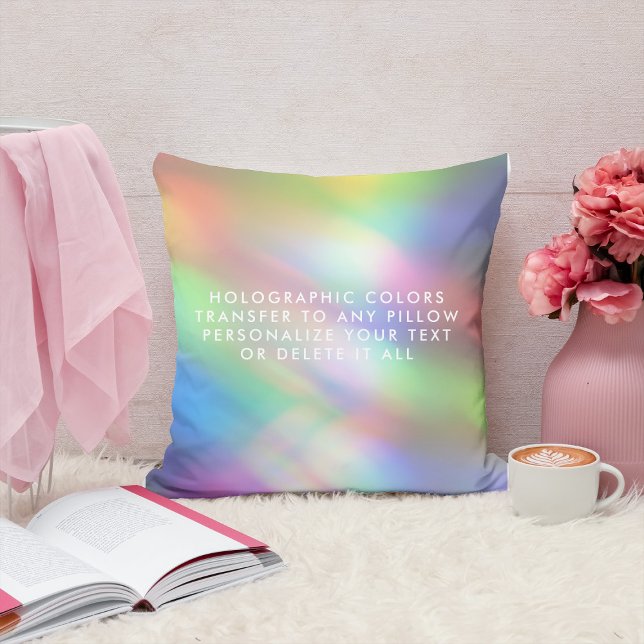 Moderne Pastel Rainbow Mermaid Unicorn Holographis Kissen (Von Creator hochgeladen)