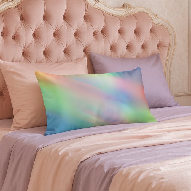 Moderne Pastel Rainbow Mermaid Unicorn Holographis Lendenkissen (Von Creator hochgeladen)