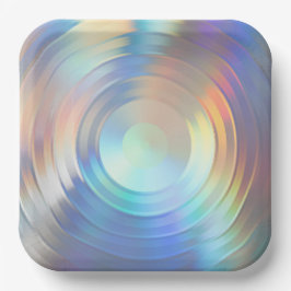 Moderne Pastel Rainbow Mermaid Unicorn Holographis Pappteller