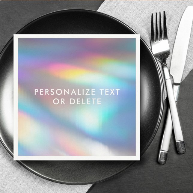 Moderne Pastel Rainbow Mermaid Unicorn Holographis Serviette (Von Creator hochgeladen)