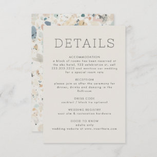 Moderne Pastel Terrazzo Pattern Wedding Begleitkarte