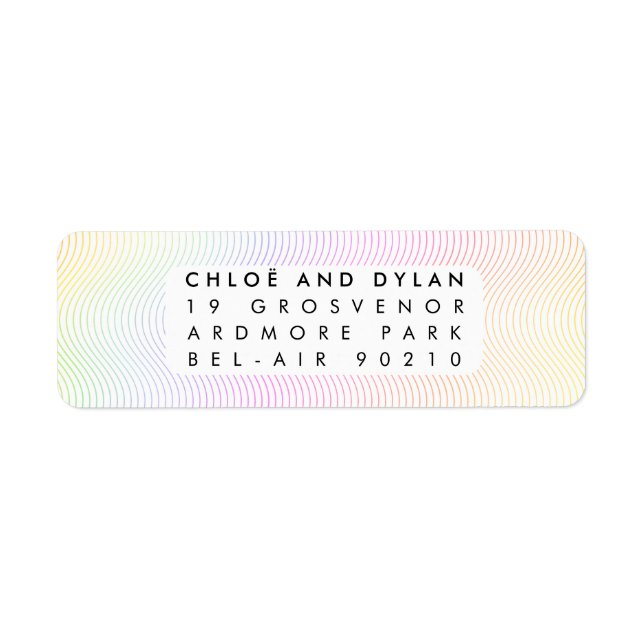 Moderne Pastel Wavy Guilloché Rücksendeadresse (Vorne)