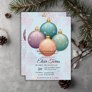 Moderne Pastel Weihnachtsschmuck Babydusche Einladung