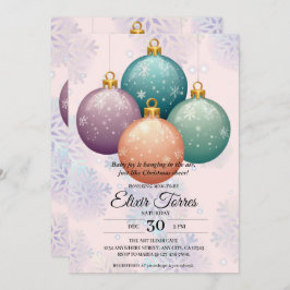 Moderne Pastel Weihnachtsschmuck Babydusche Einladung