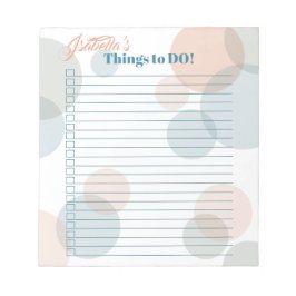 Moderne Pastelblasen Brides's Things to Do List Notizblock