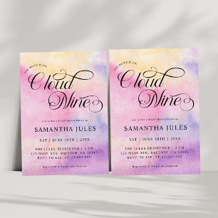 Moderne Pastelbrücke ist auf Cloud Nine Brautparty Einladung