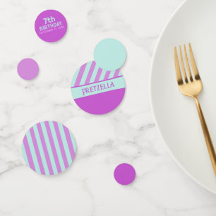 Moderne Pastell Aquamarin Pink Streifen Confetti Konfetti