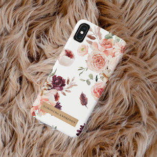 Moderne Pastell-Blume & Kraft-Personalisiertes Ges Case-Mate iPhone Hülle