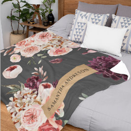 Moderne Pastell-Blume & Kraft-Personalisiertes Ges Fleecedecke