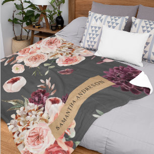 Moderne Pastell-Blume & Kraft-Personalisiertes Ges Fleecedecke