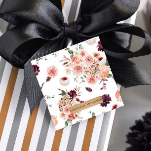 Moderne Pastell-Blume & Kraft-Personalisiertes Ges Geschenkanhänger