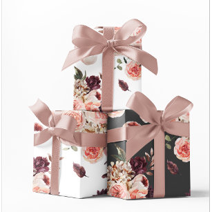 Moderne Pastell-Blume & Kraft-Personalisiertes Ges Geschenkpapier Set