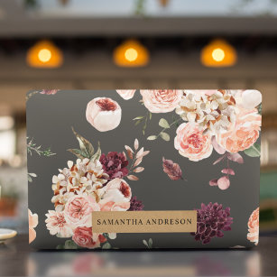 Moderne Pastell-Blume & Kraft-Personalisiertes Ges HP Laptop-Aufkleber