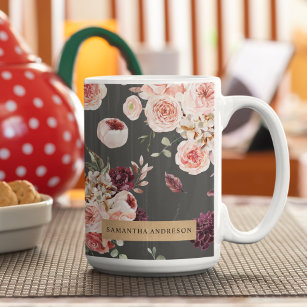 Moderne Pastell-Blume & Kraft-Personalisiertes Ges Kaffeetasse