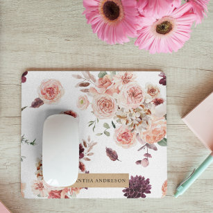 Moderne Pastell-Blume & Kraft-Personalisiertes Ges Mousepad