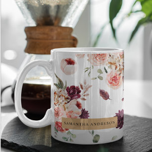 Moderne Pastell-Blume & Kraft-Personalisiertes Ges Tasse