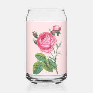 Moderne Pastell-Blumen mit rosa Rose Dosenglas