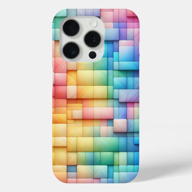 Moderne Pastell-Candy-Block-Handyhülle Soft Rainbo Case-Mate iPhone Hülle (Rückseite)