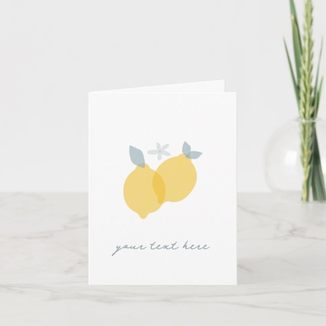 Moderne Pastell Citrus Lemons Karte (Vorderseite)