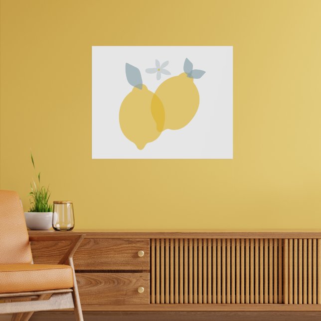 Moderne Pastell Citrus Lemons Poster (Wohnzimmer 2)