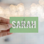Moderne Pastell Grüne Schönheit Personalisiert Visitenkarte<br><div class="desc">Moderne Pastell Grüne Schönheit Personalisiert</div>