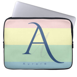 Moderne Pastell-Minimalist-Anpassung Name Laptopschutzhülle