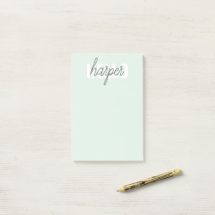 Moderne Pastell-Mintgrün Hallo Und Dein Name Post-it Klebezettel