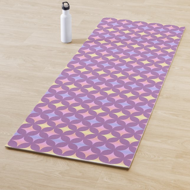 Moderne Pastell-Multicolor-Sterne auf Violet Yogamatte (Beispiel)