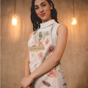 Moderne Pastell Pink Blume & Kraft Personalisiert Schürze