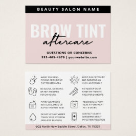 Moderne Pastell Pink Eyebrow Tint Aftercare Card