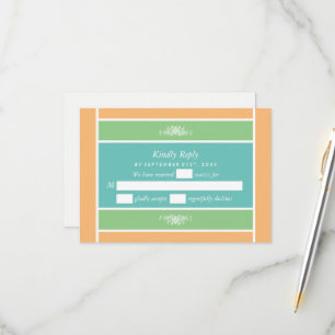 Moderne Pastellblock - Tropische Farben - Hochzeit RSVP Karte