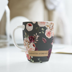 Moderne Pastellblumen & Kraft Personalisiertes Ges Milchtasse