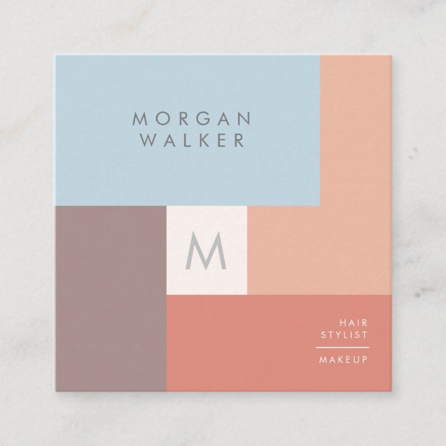 Moderne Pastelle | Square Business Card Quadratische Visitenkarte (Vorderseite)