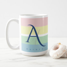 Moderne Pastellfarben-Blockinitiale & Benutzerdefi Kaffeetasse