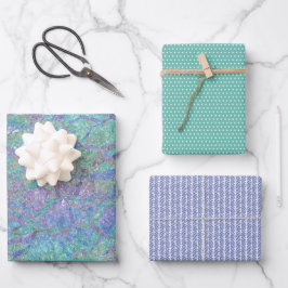Moderne Pastellfarben Marble Mosaikmuster Geschenkpapier Set