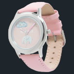 Moderne Pastellfarben Rosa und Blauer Name Armbanduhr<br><div class="desc">Moderne Pastellfarben Rosa und Blauer Name</div>