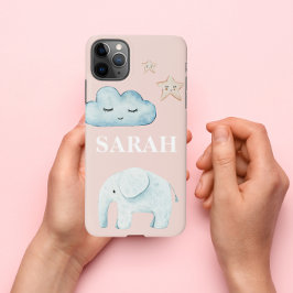 Moderne Pastellfarben Rosa und Blauer Name iPhone 11Pro Max Hülle