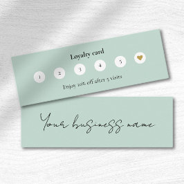 Moderne, pastellfarbene aquamarine Visitenkarte Treuekarte