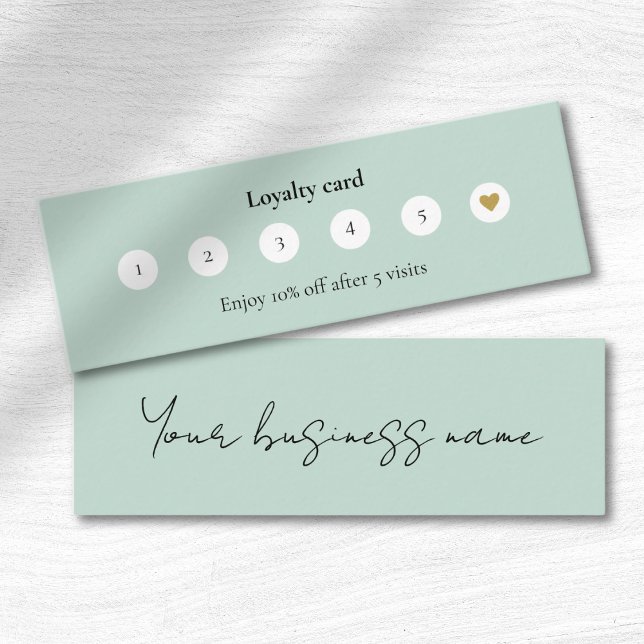 Moderne, pastellfarbene aquamarine Visitenkarte Treuekarte (Von Creator hochgeladen)