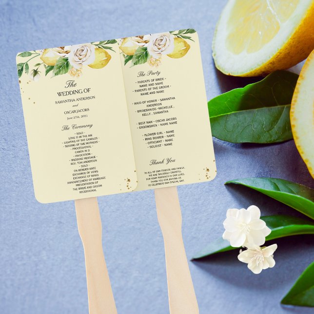 Moderne pastellfarbene, gelbe Zitronen und Leaf Fächer (Von Creator hochgeladen)