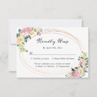 Moderne pastellfarbene, pastellfarbene Rahmen Hoch RSVP Karte
