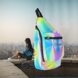 Moderne, pastellfarbene Regenbogenfarben Crossbody Bag